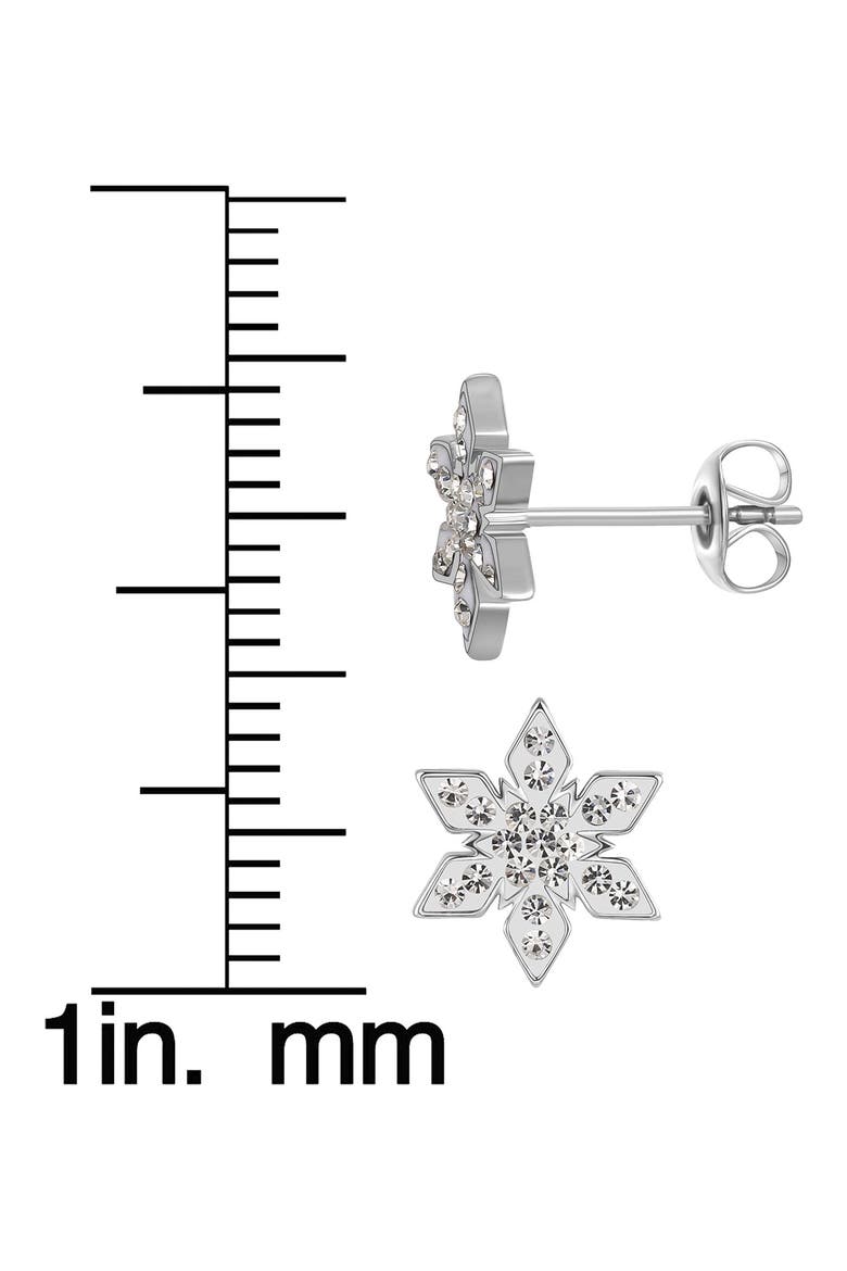 Kids' Crystal Snowflake Stud Earrings, Alternate, color, WHITE