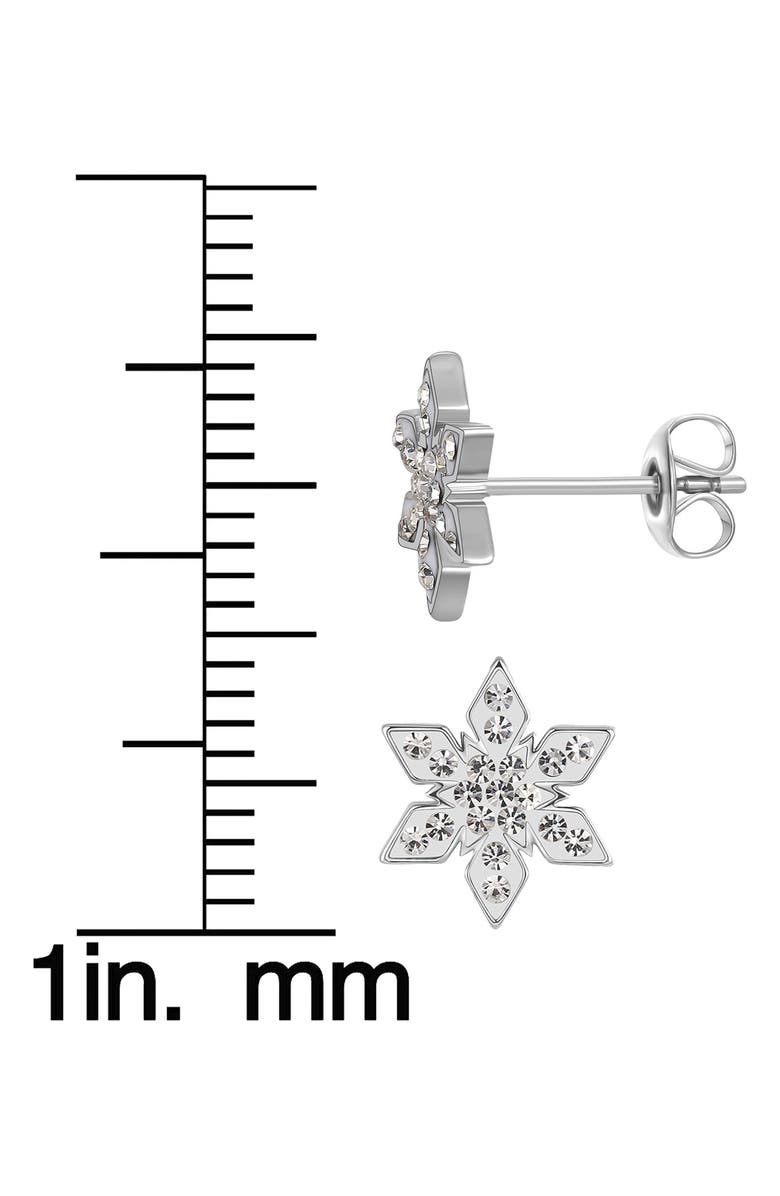 Lily Nily Kids' Crystal Snowflake Stud Earrings, Alternate, color, White