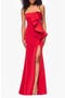 Ruffle Strapless Scuba Gown