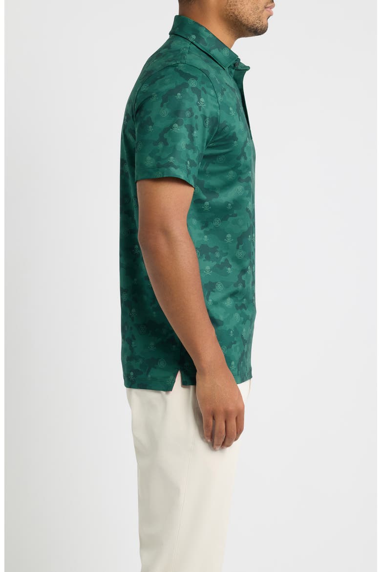 Icon Camo Stretch Tech Jersey Golf Polo Shirt, Alternate, color, PINE