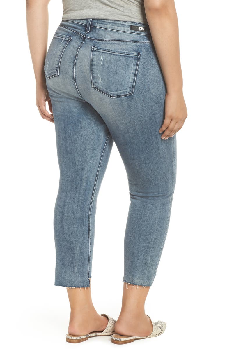 KUT from the Kloth Reese Raw Step Hem Ankle Straight Leg Jeans, Alternate, color, 