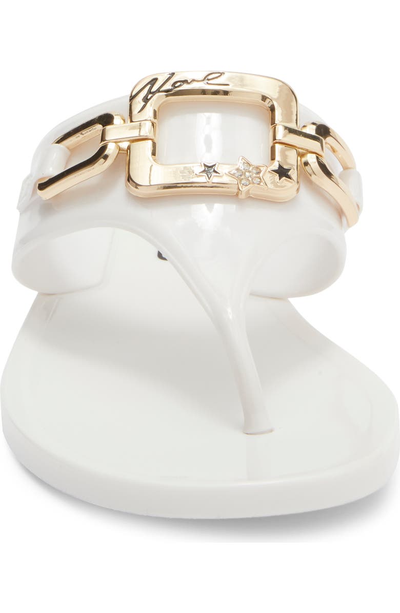 KARL LAGERFELD PARIS Vardice Flat Sandal, Alternate, color, Bright White