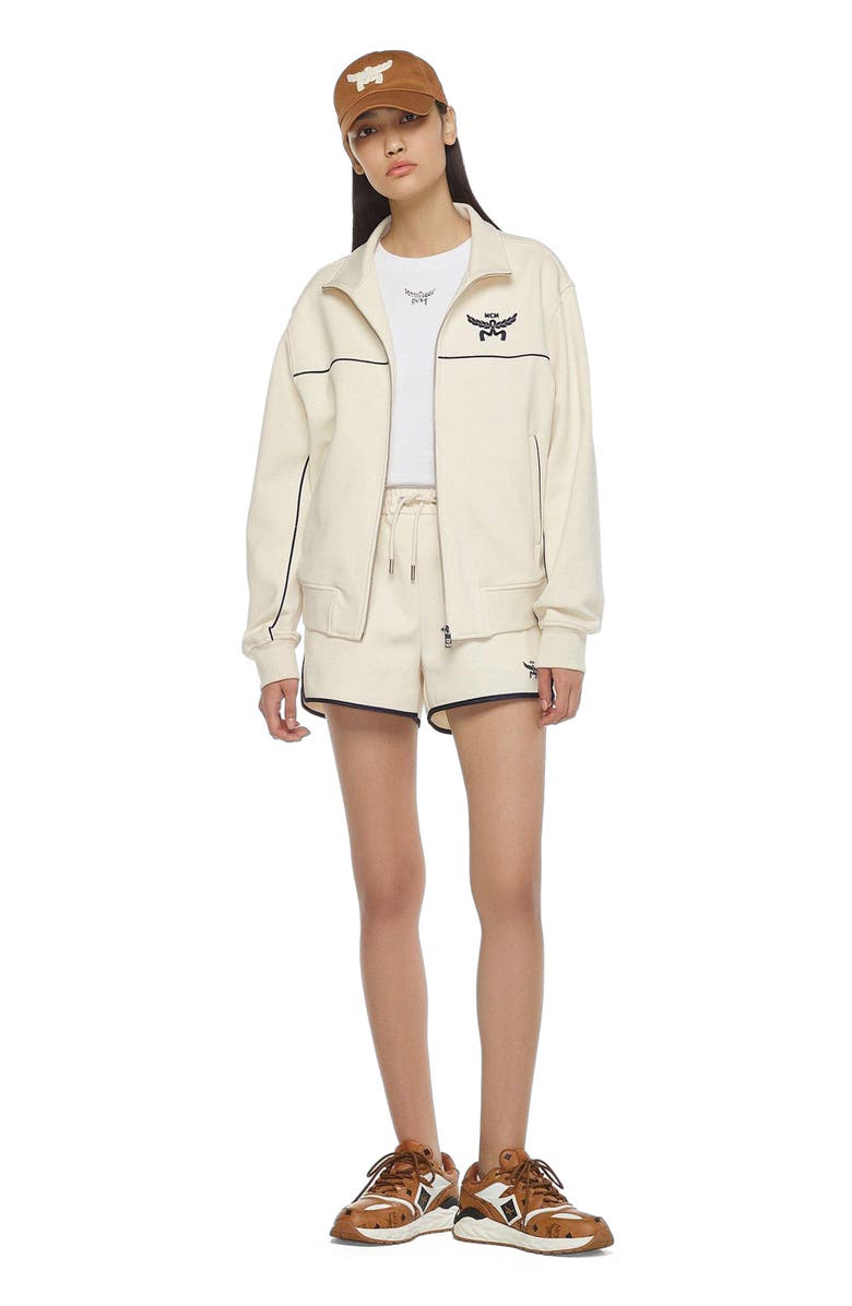 MCM Essential Logo Ponte Track Jacket, Alternate, color, White