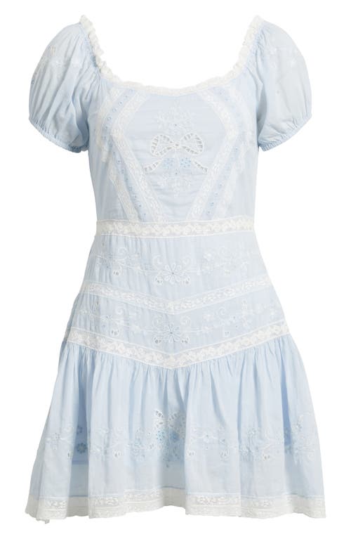 Loveshackfancy Jayce Shirred Broderie Anglaise Mini Dress In White