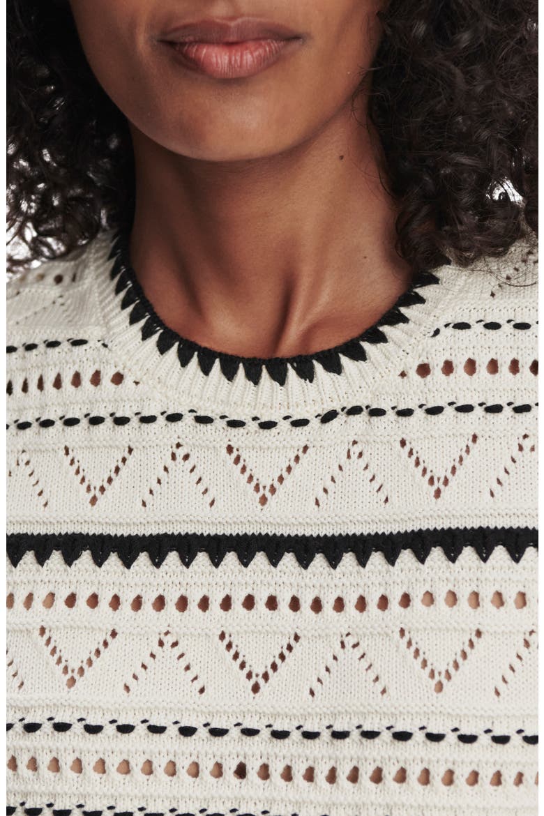 Athena Pointelle Stitch Cotton Sweater Vest, Alternate, color, EGRET