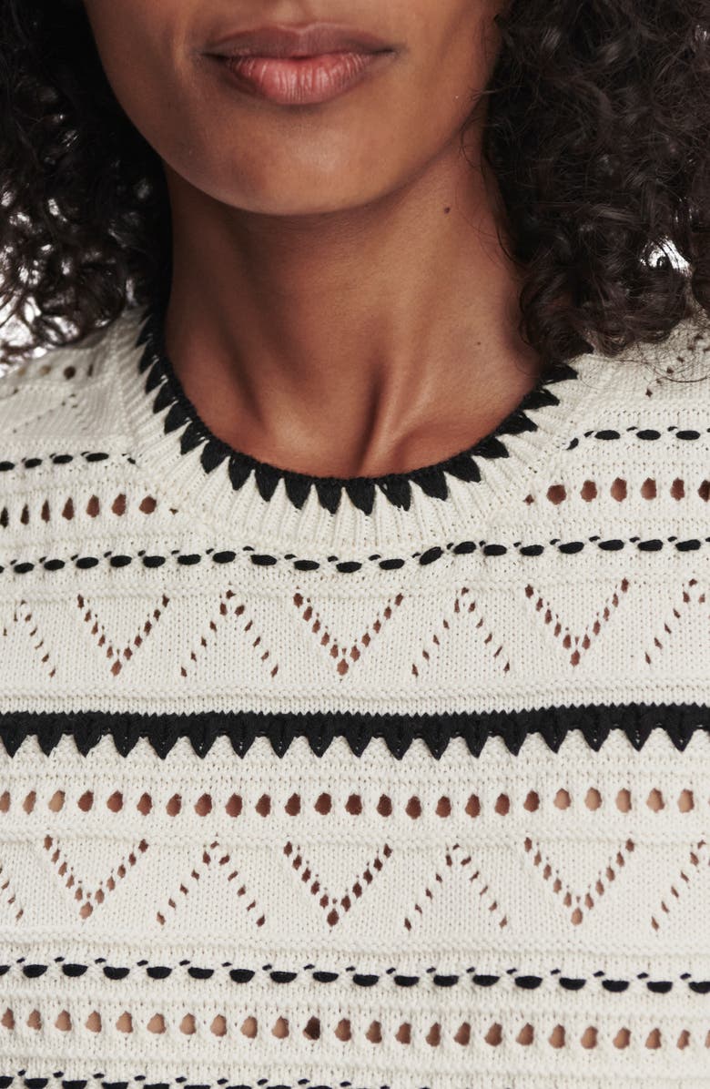 Varley Athena Pointelle Stitch Cotton Sweater Vest, Alternate, color, Egret