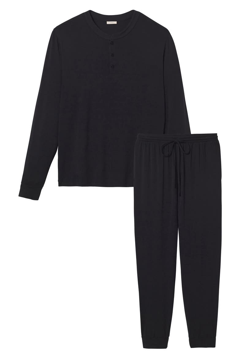 Henry Jersey Pajamas, Alternate, color, BLACK