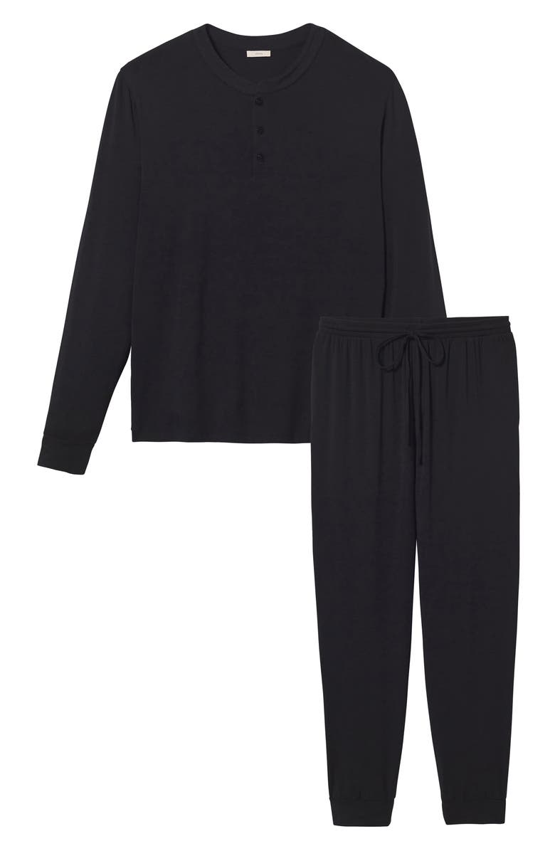 Eberjey Henry Jersey Pajamas, Alternate, color, Black