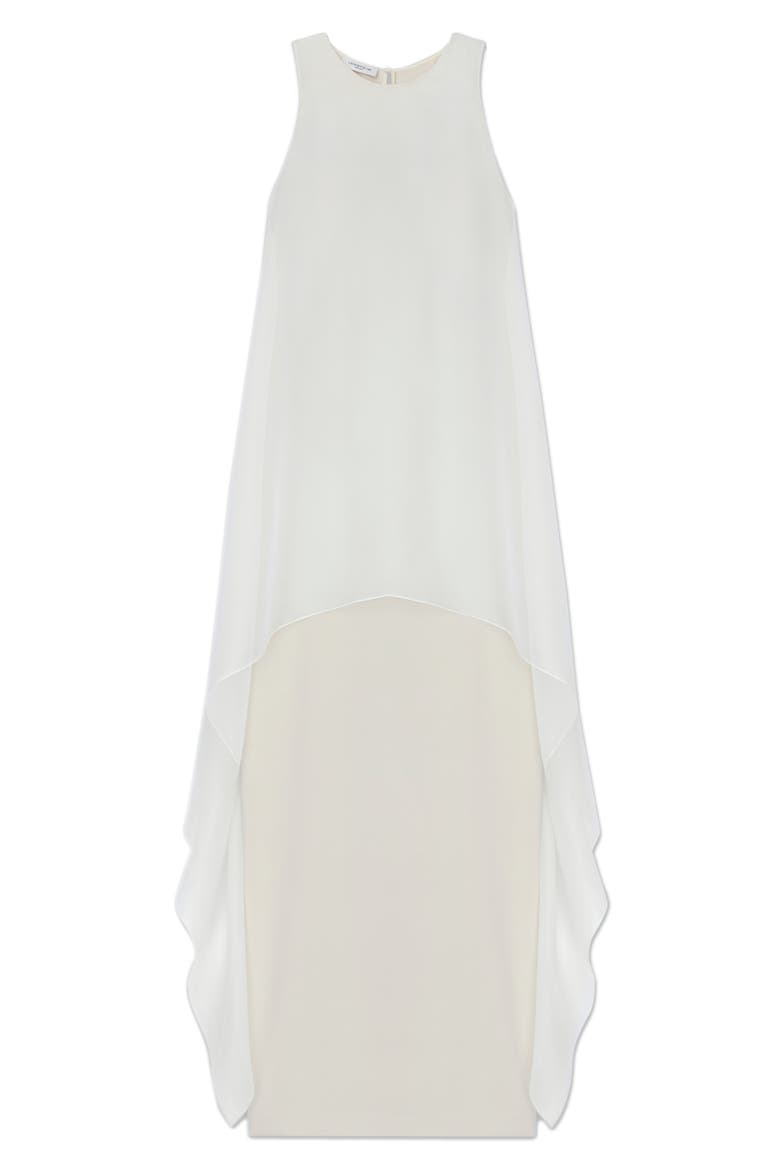 Tie Back Overlay Sleeveless Silk Column Gown, Alternate, color, CLOUD