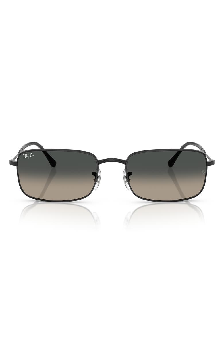 Ray-Ban 59mm Gradient Rectangle Sunglasses, Main, color, Black
