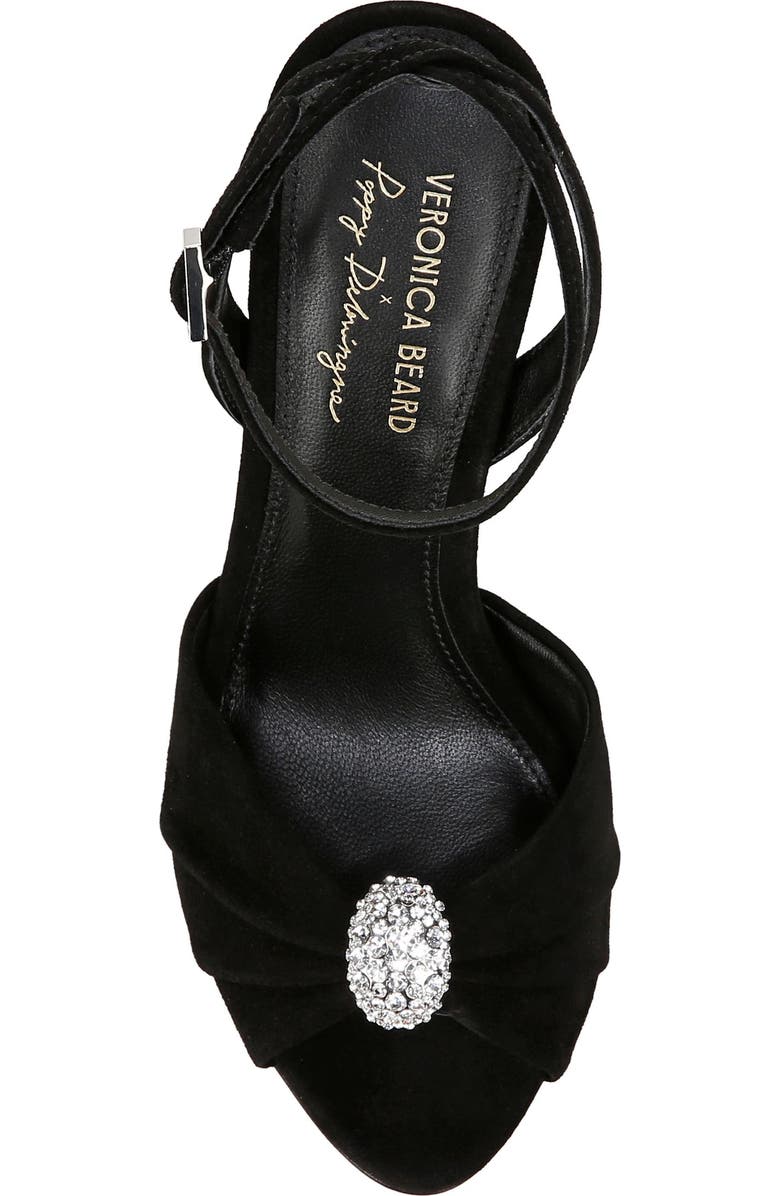 Veronica Beard Genevieve Ankle Strap Sandal, Alternate, color, Black/ Crystal