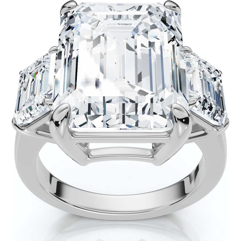 Bliss Diamond Certified 12ct Emerald Cut Diamond Engagement Ring 14k Gold/platinum Lab Grown