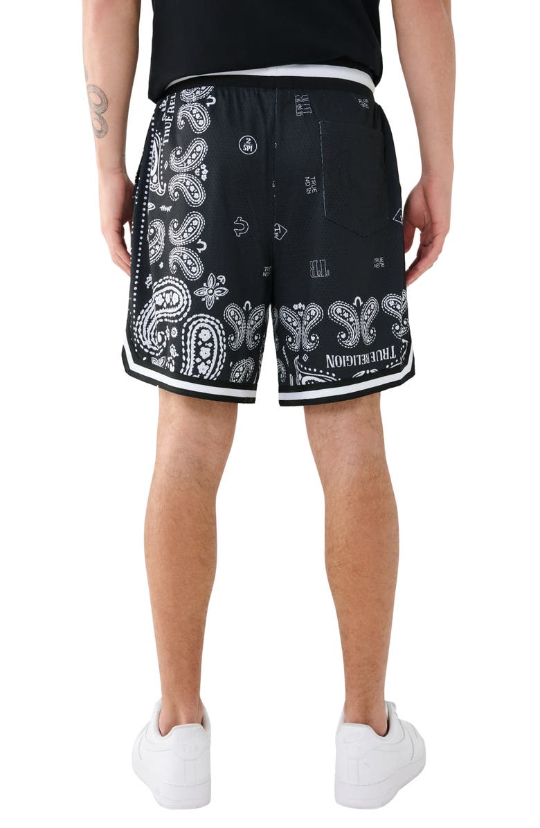 True Religion Brand Jeans Bandana Print Mesh Shorts, Alternate, color, 