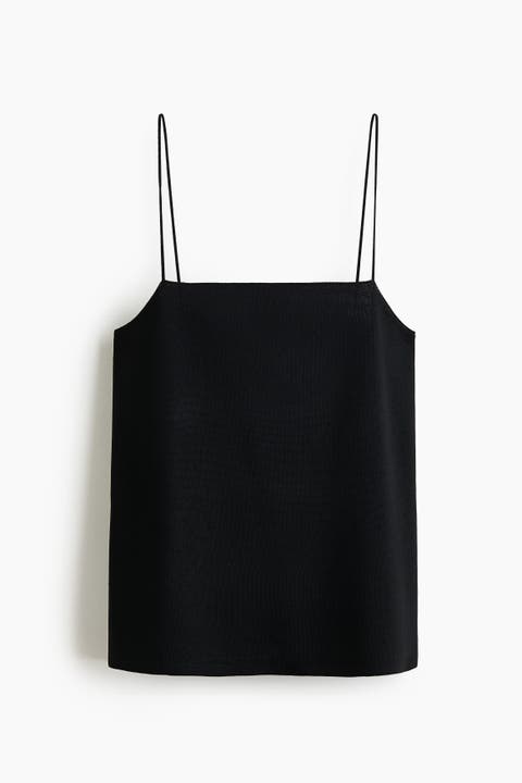 Fine-knit Strappy Top