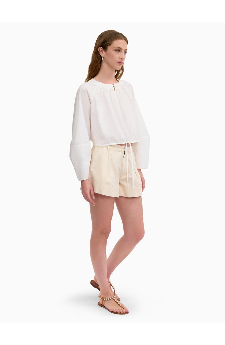 Rebecca Taylor Brielle Cropped Poplin Top, Alternate, color, Ivory