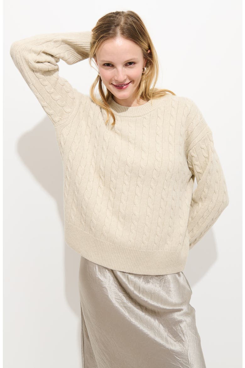 Katherine Cable Sweater, Alternate, color, WISHBONE