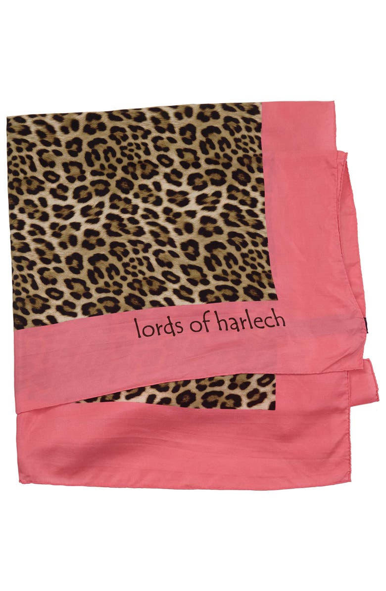 Lords of Harlech Leopard Womens Printed Scarf, Alternate, color, Leopard Brown