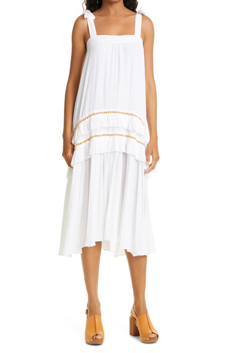 Raleigh Tiered Dress, Main, color, IVORY
