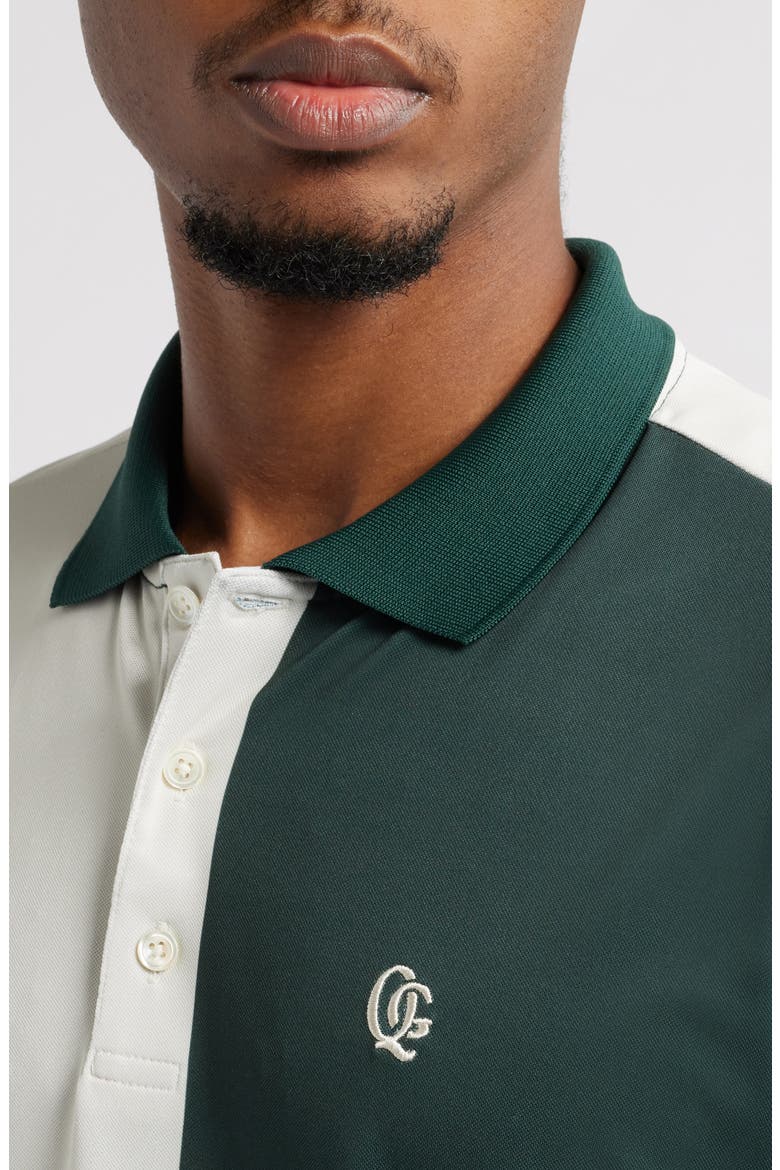 Monogram Colorblock Golf Polo, Alternate, color, FOREST