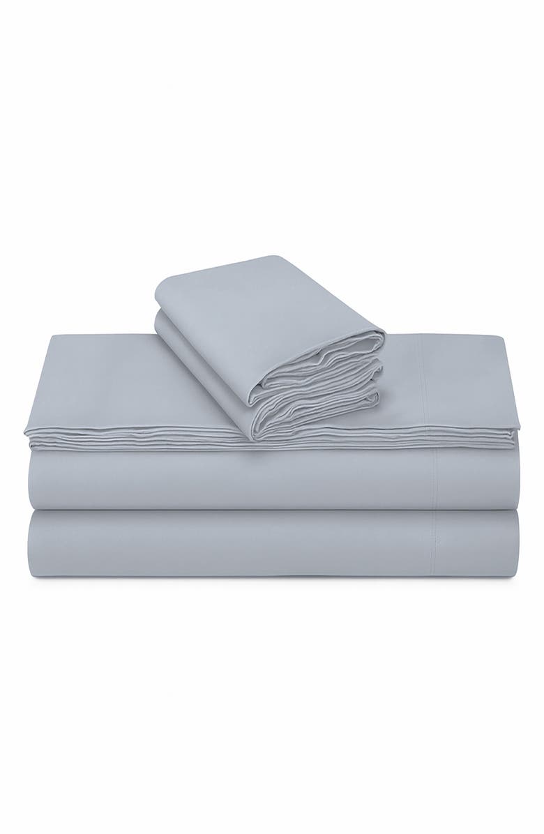 AZORES HOME Solid Cotton Flannel Sheet Set, Main, color, Light Grey