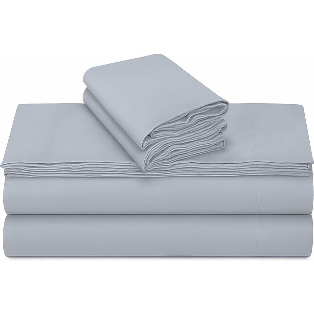 Azores Home Solid Cotton Flannel Sheet Set In Gray