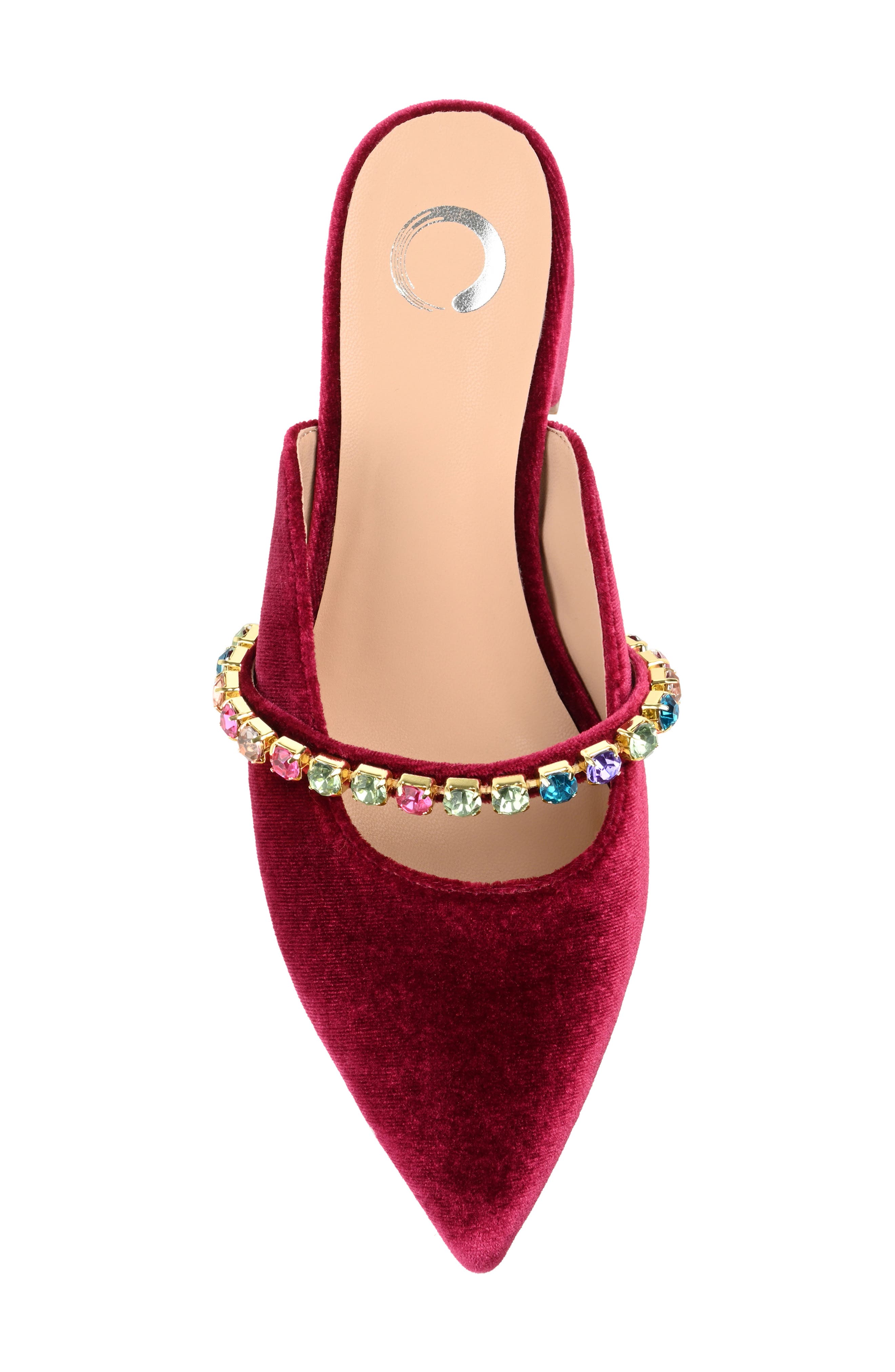 Jewel Embellished Pointed Toe Mule, Alternate, color, BERRY