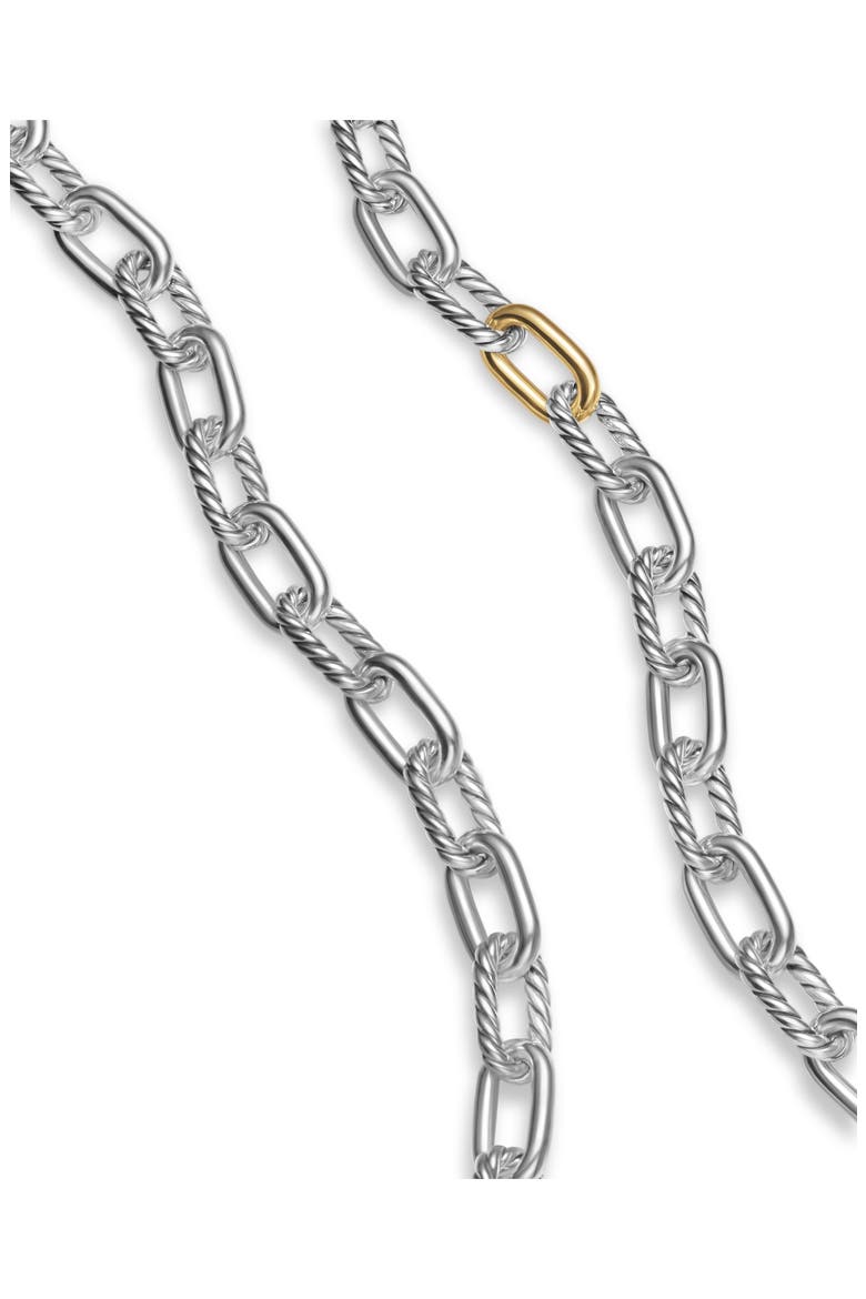 DY Madison® Chain Necklace in Sterling Silver with 18K Yellow Gold, 8.5mm, Alternate, color, SILVER