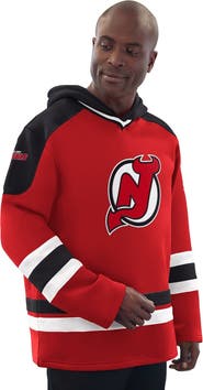 STARTER Men's Starter Red/Black New Jersey Devils Hockey Pullover Hoodie
