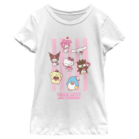 Girl's Hello Kitty Stripes and Friends  Graphic T-Shirt