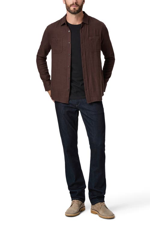 Paige Everett Houndstooth Flannel Button-up Shirt In Brown