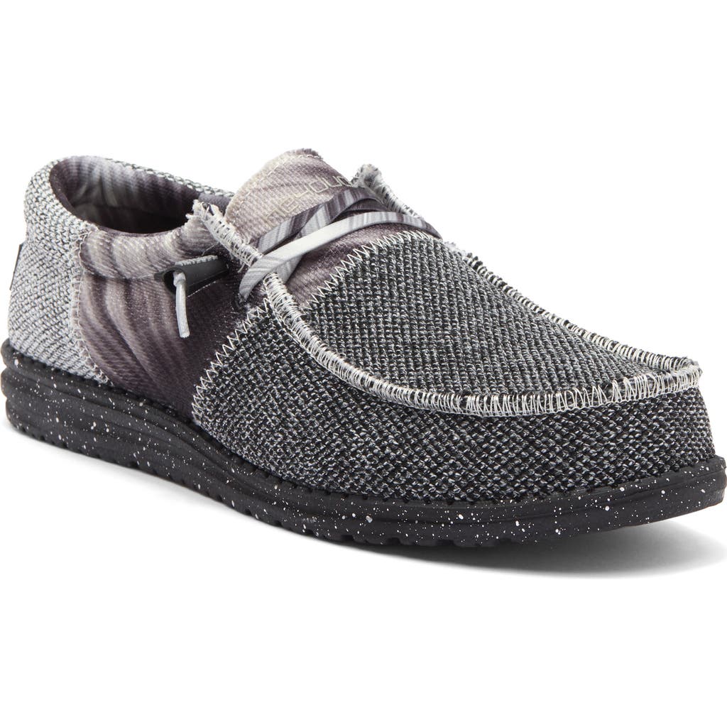 Hey Dude Wally Stretch Slip-on Shoe In Black/silver