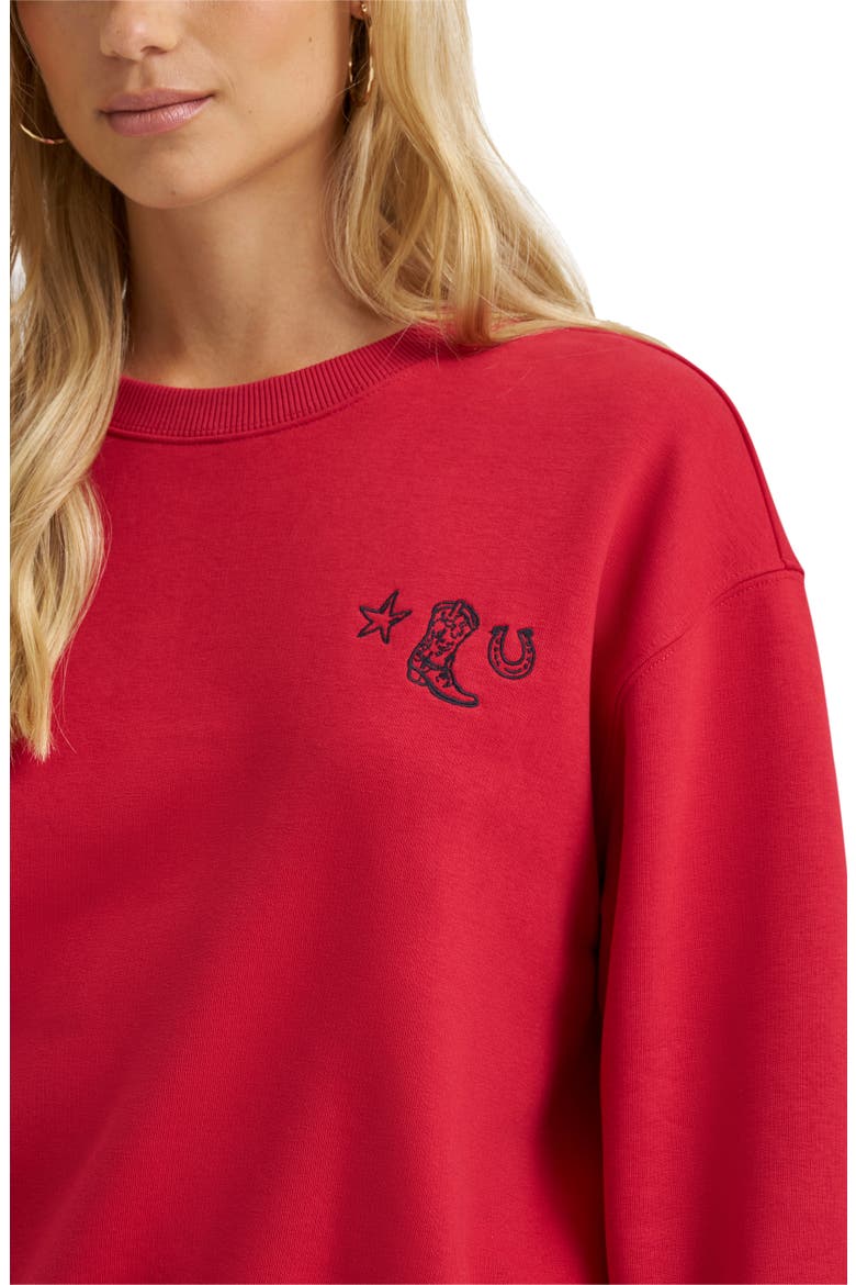Western Embroidered Pullover Sweatshirt, Alternate, color, RED