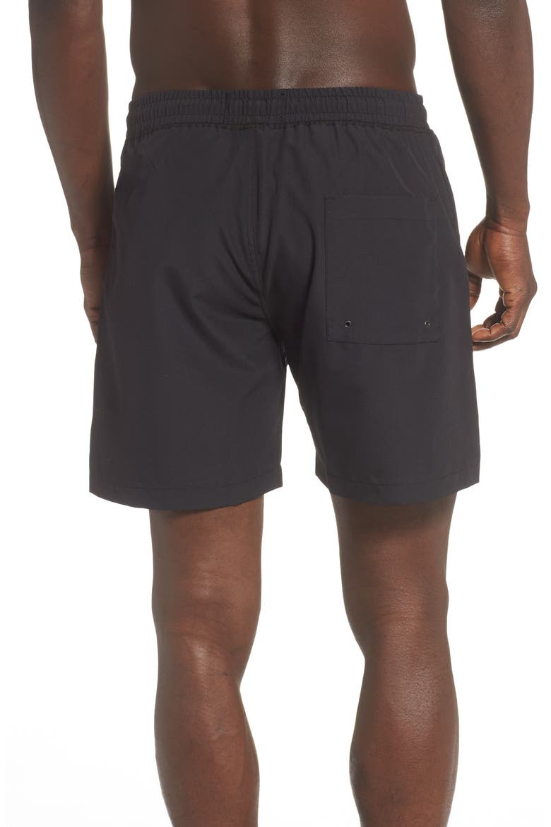 Microfiber Swim Trunks, Alternate, color, BLACK