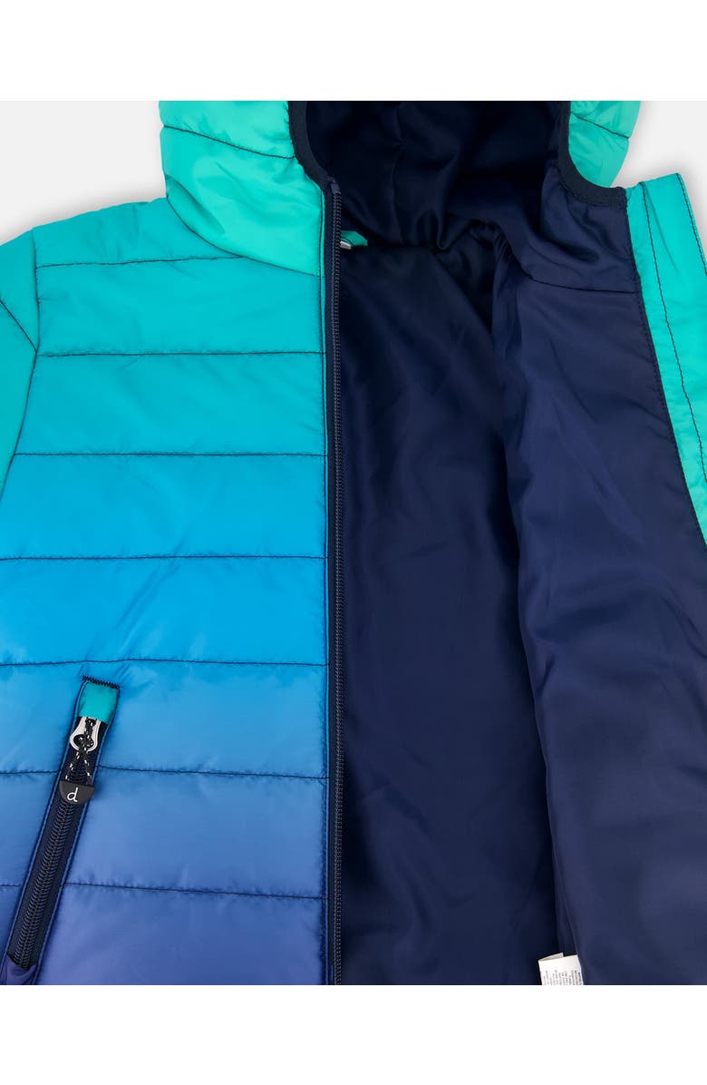 Deux par Deux Quilted Mid-Season Jacket, Alternate, color, Green And Blue Gradient