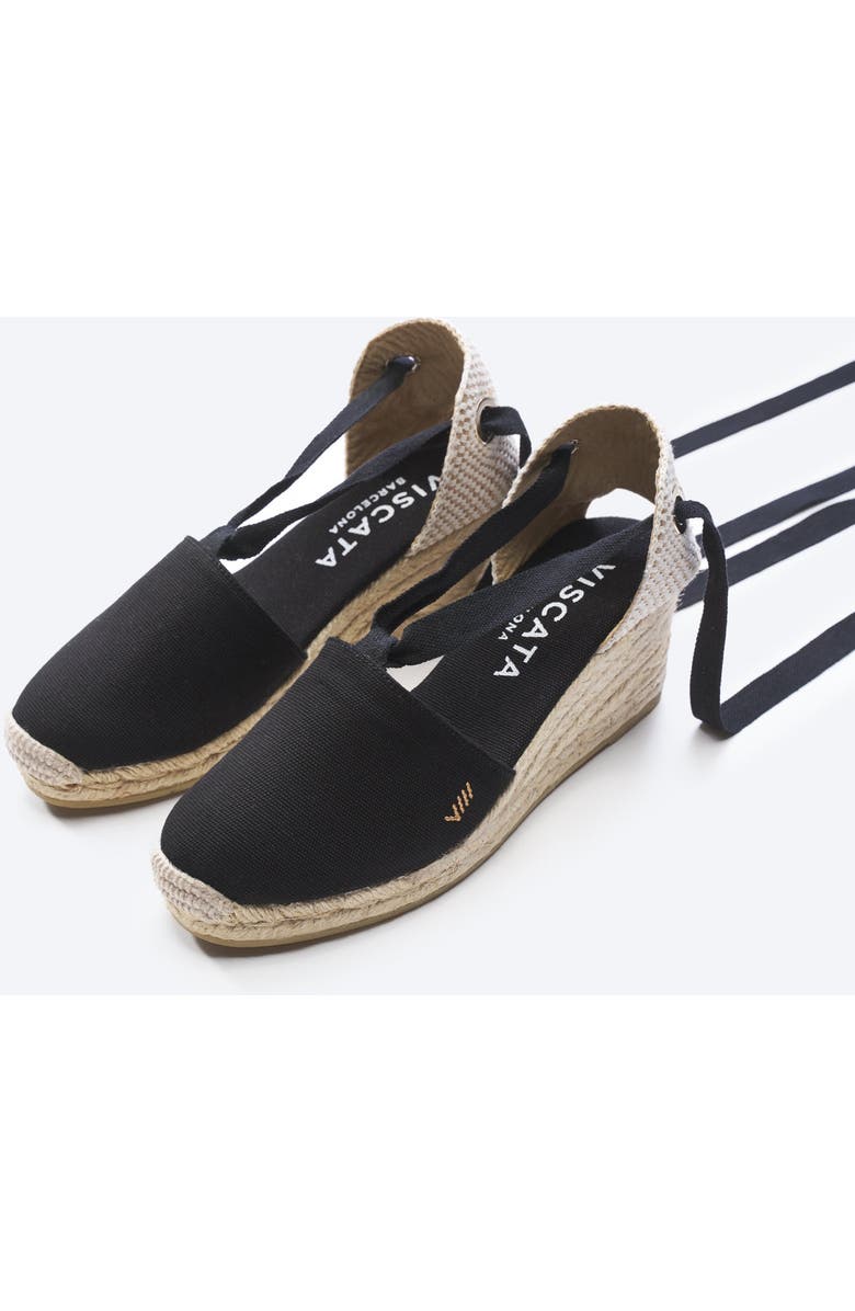VISCATA Escala Canvas Espadrille Wedges, Alternate, color, Black