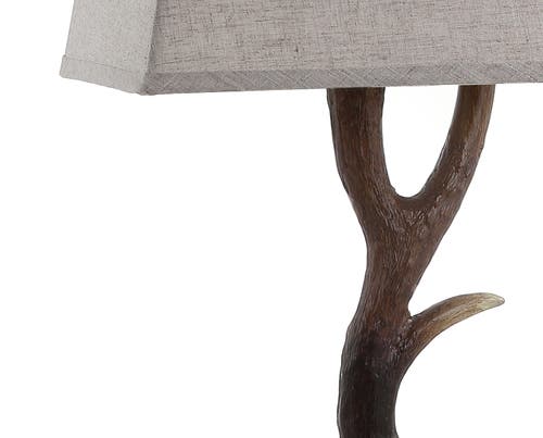Jonathan Y Antler 29.5" Rustic Resin/crystal Led Table Lamp In Brown