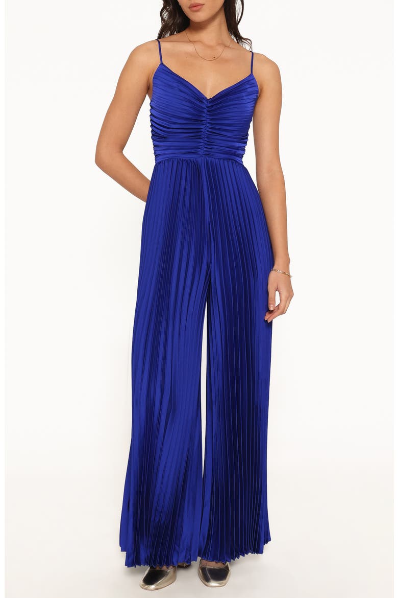Angelique Pleated Wide Leg Jumpsuit, Main, color, ROYAL BLUE