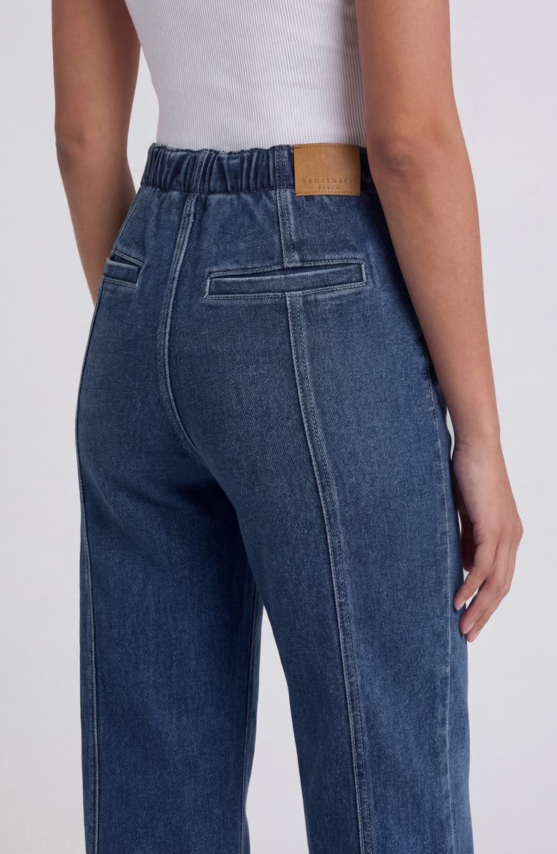 Sanctuary Denim Ekara Elastic Waist Slim Wide Leg Jeans, Alternate, color, Dark Wash