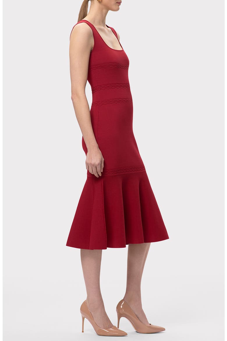 The Camille Flute Hem Dress, Alternate, color, CABERNET