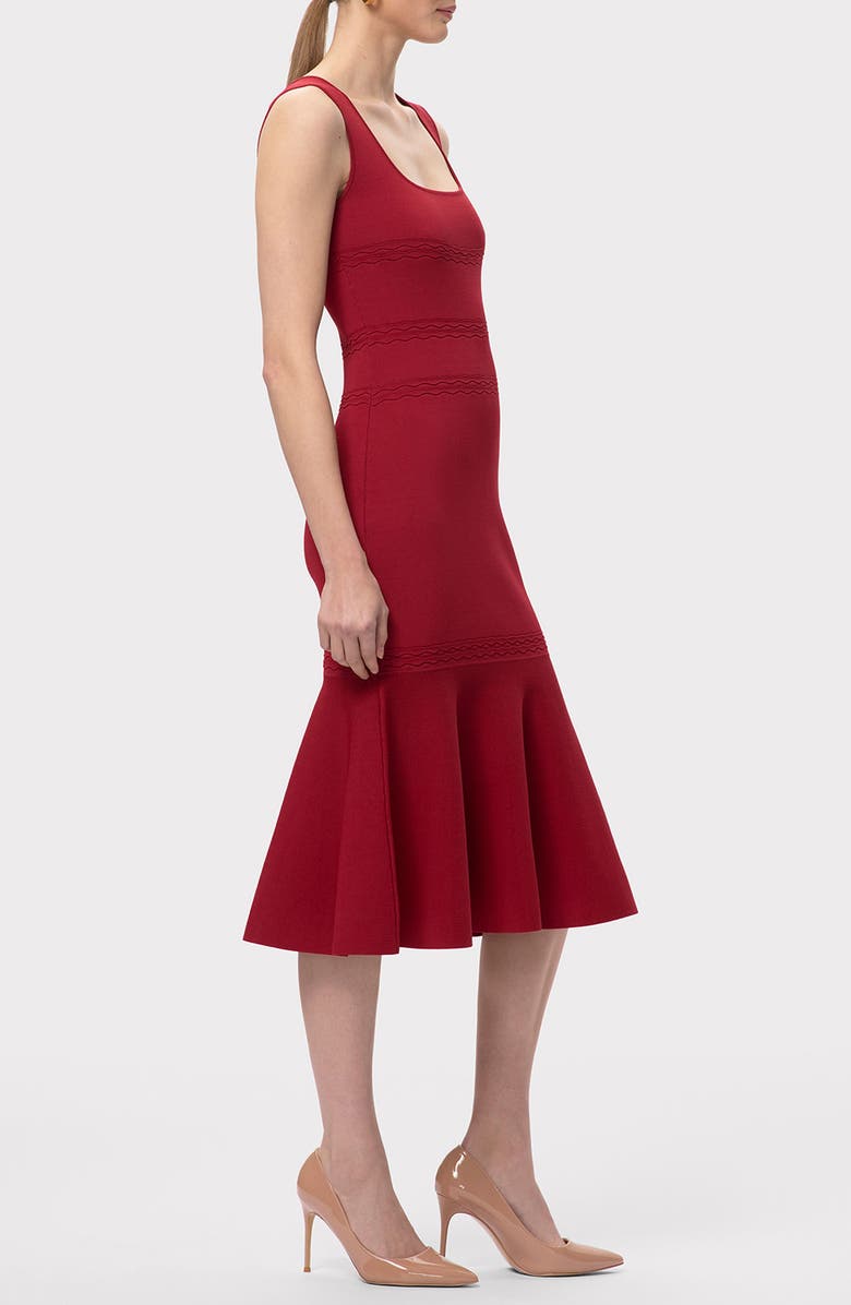 Herve Leger The Camille Flute Hem Dress, Alternate, color, Cabernet