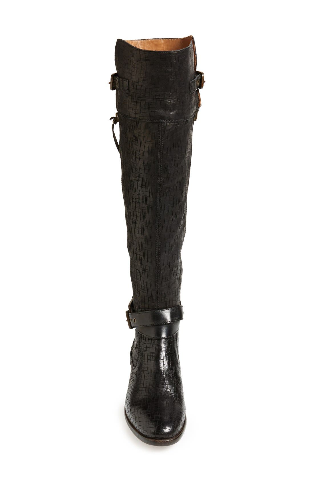 Australia Collection 'Nicoletta' Textured Leather Over the Knee Equestrian Boot, Alternate, color, NERO LEATHER
