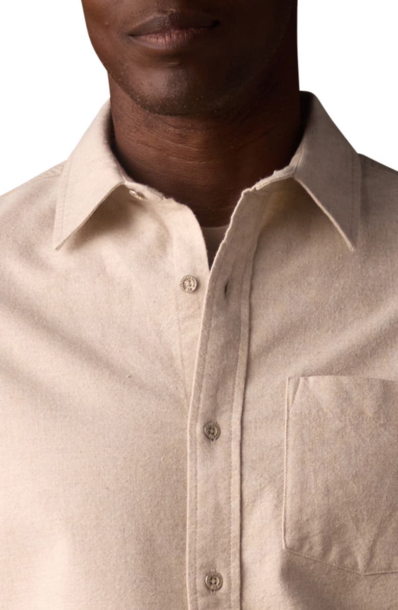 The Normal Brand Fairbanks Brushed Cotton Chamois Button-Up Shirt, Alternate, color, Fossil