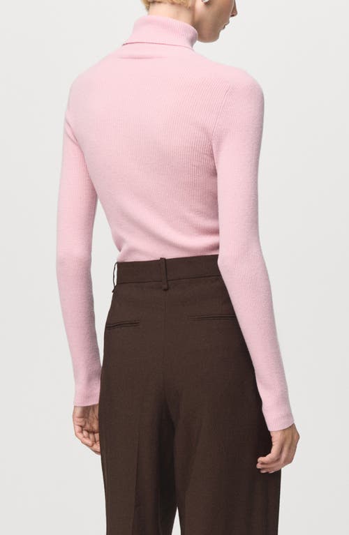Mango Turtleneck Wool Sweater In Pink