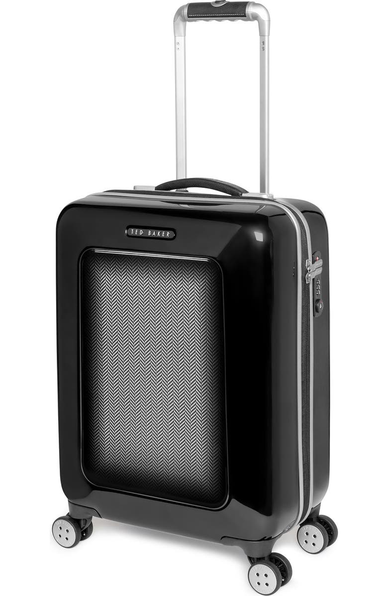 Ted Baker London Small Herringbone Rolling Suitcase, Alternate, color,