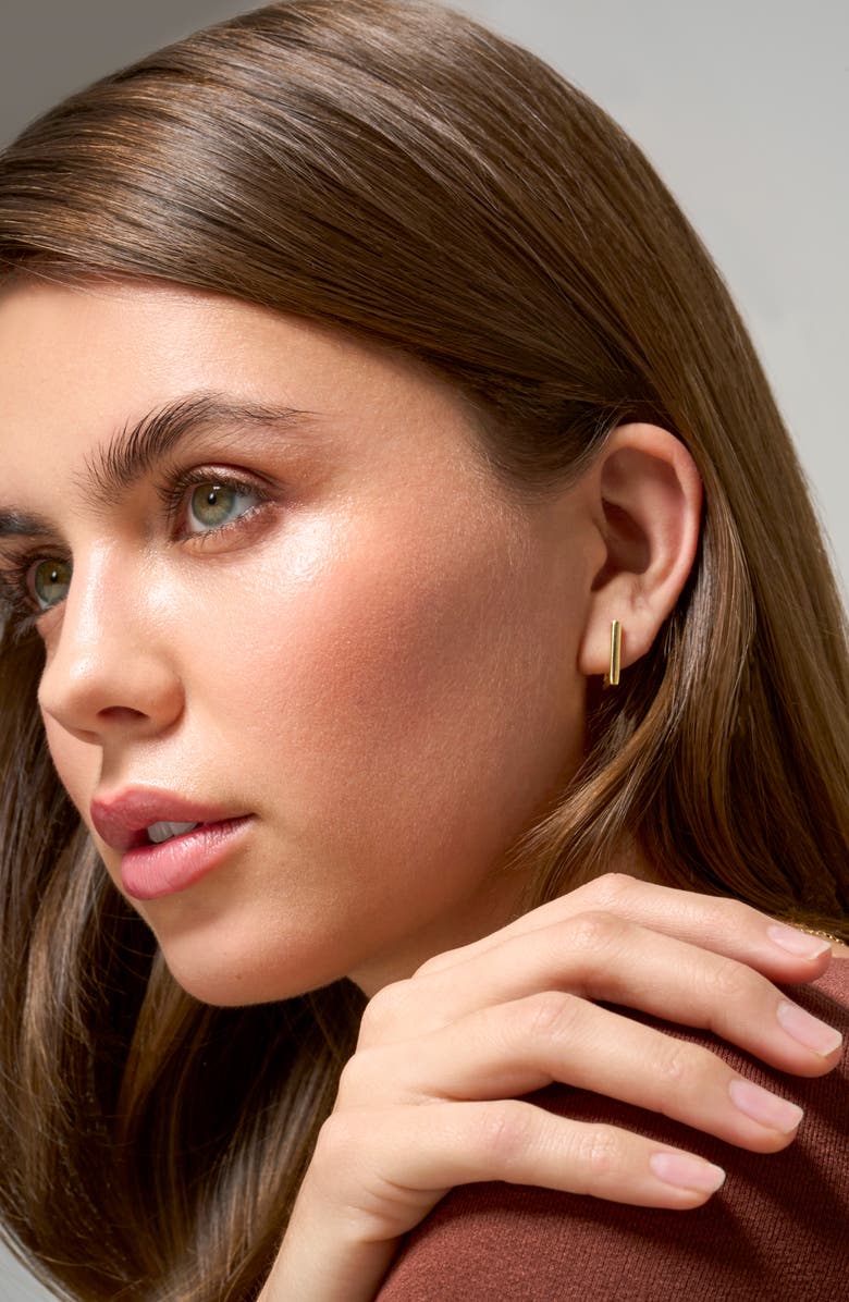 Bony Levy Rectangular Huggie Earrings, Alternate, color, 14K Yellow Gold