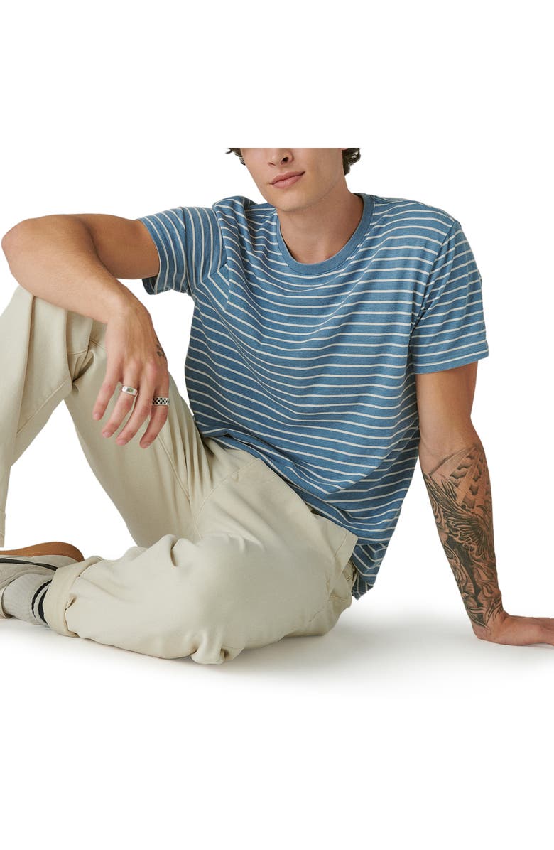 Lucky Brand Vbo Stripe Crewneck T-Shirt, Alternate, color,