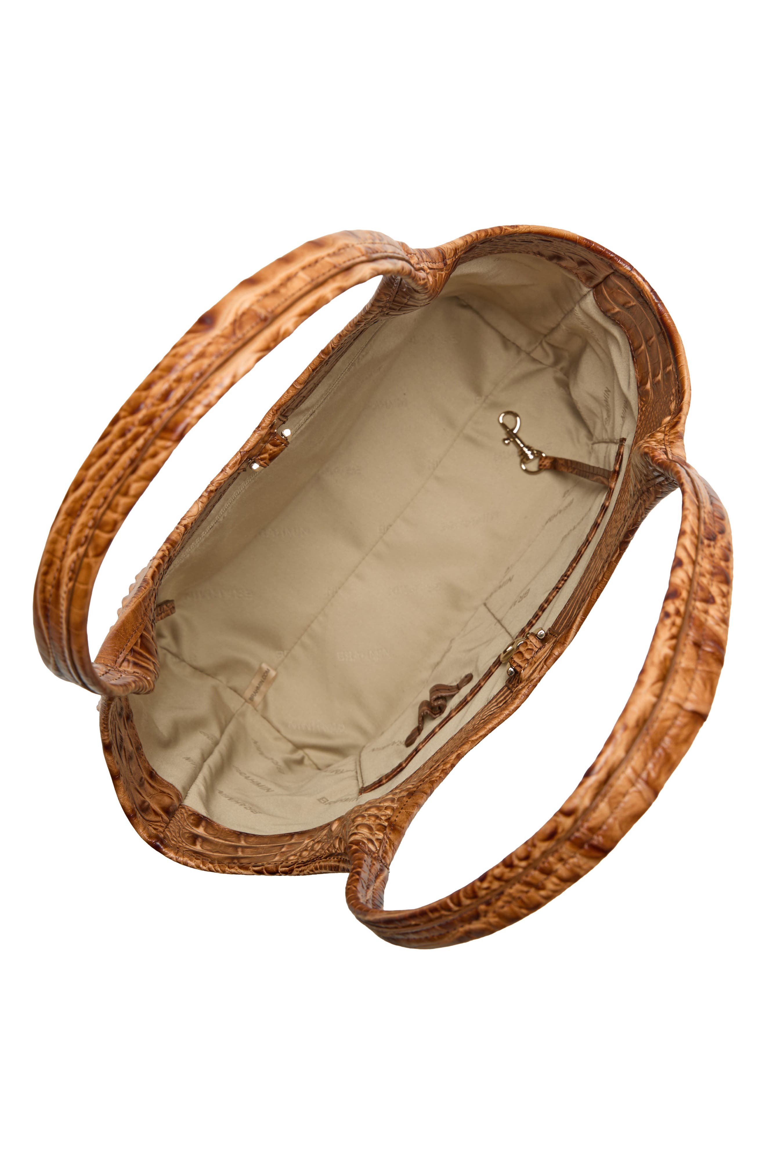 Brahmin Melora Croc Embossed Leather Tote, Alternate, color, Cinnamon