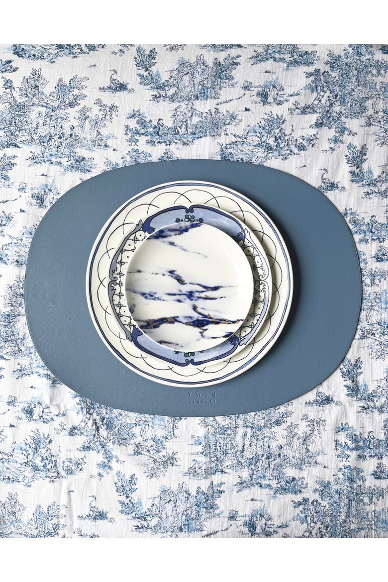 Marble Azure Canape Plate, Set of 4, Alternate, color, White