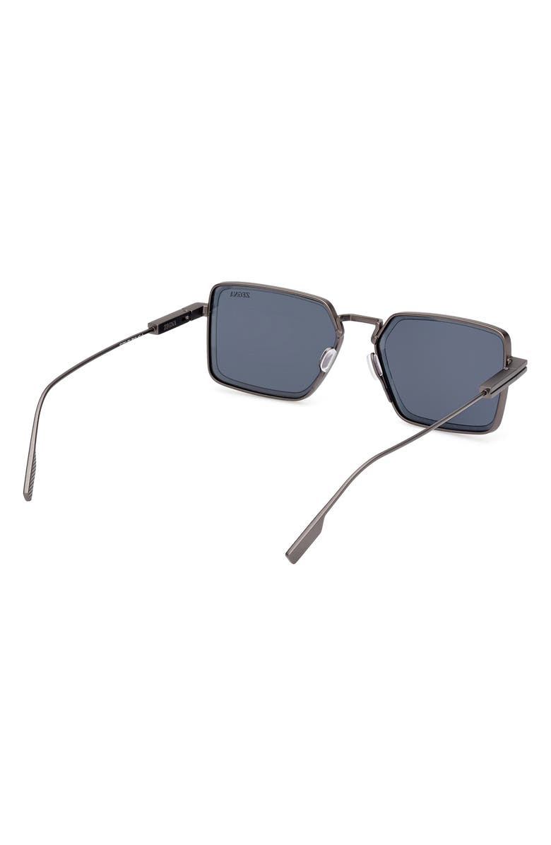 ZEGNA 56mm Rectangular Polarized Sunglasses, Alternate, color,