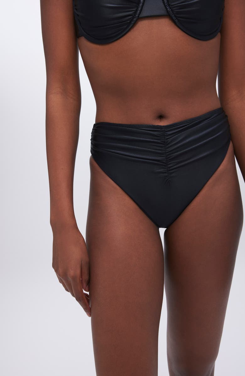Good American Good Waist Ruched Bikini Bottoms, Alternate, color,